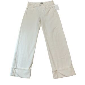 Etica Stanton Relaxed Wide Leg Jeans With Cuff Size 28 NWT $188 Women's